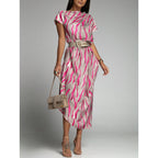 Zaida Elevated Women's Asymmetric Midi Dress with Unique Print Boutique Collection
