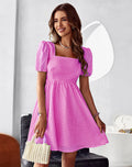 Stevens Puff Sleeve Babydoll Dress Lilac