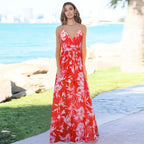 Hues Of Autumn Floral Lace Maxi Dress Wine FINAL