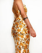 Lakeshore Printed Slip Midi Dress Yellow