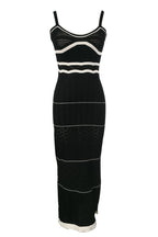 Yadira Aesthetic Knitted Maxi Dress with Slit and Cutouts Chic Silhouette Collection