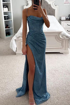 New party, fashionable suspender dress, loose solid color casual split women's dress