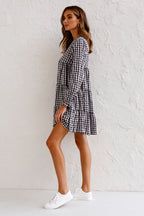 Urika Cotton Blend Plaid Babydoll Dress FINAL