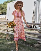Club Tropicana Embroidered Maxi Dress Light Pink FINAL