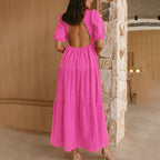 Follow My Lead Tiered Maxi Dress Baby Pink