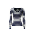 Low V-Neck Slim-Fit Long Sleeve Sweater