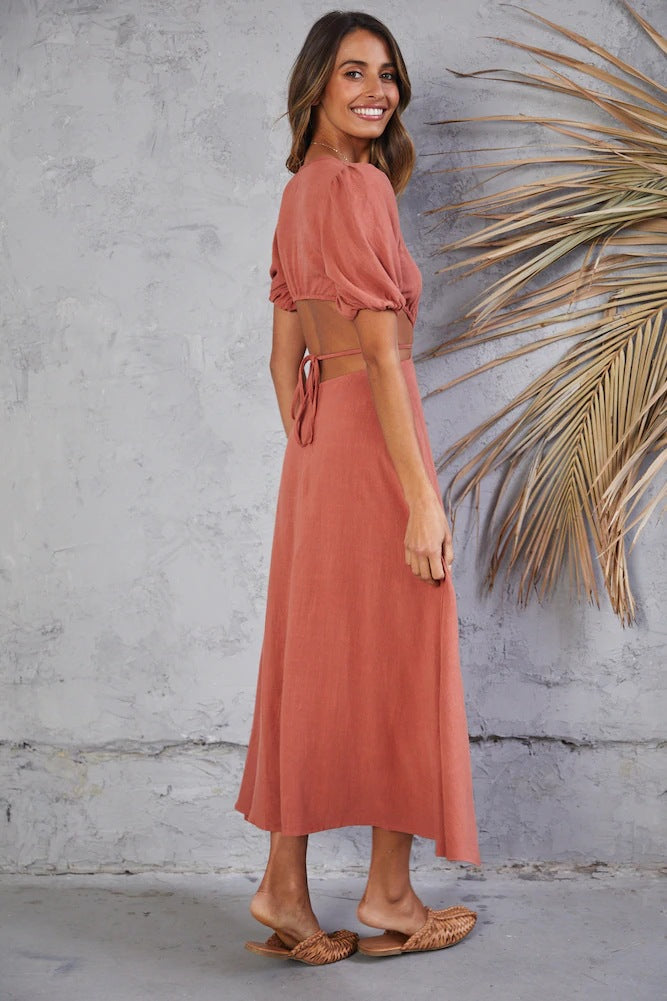 Neoma Cutout Maxi Dress Bright Blush