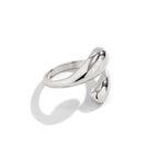 Glossy Teardrop Adjustable Open Wrap Ring