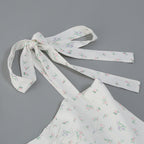 Suspender Ivory Print Dress