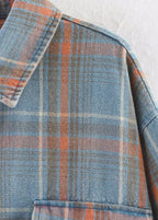 Oversized Plaid Button-Up Shirt