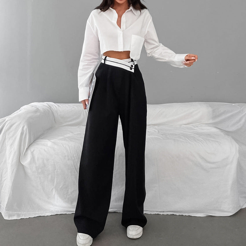 Casual drape mopping pants