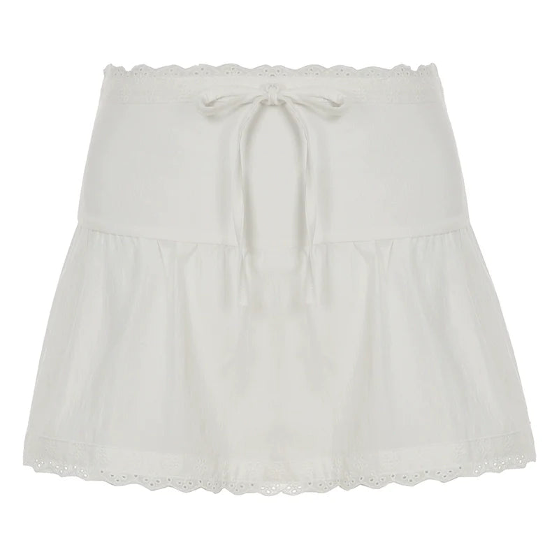 Jenesis Lace Bow Mini Skirt