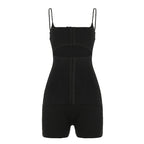 Cut-Out Corset Romper