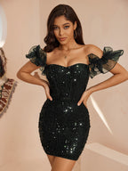 Halter Party Sequined Dress