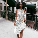 Lace See-Through Irregular Dress