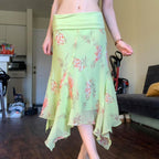 Aries Floral Mesh Skirt