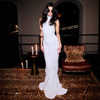Halter Long Evening Dress Slim Fit Maxi Dress Cocktail Wedding Cocktail Host Battle Gown Annual Meeting Dress