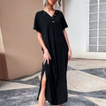 Retrograde Cotton Blend Midi T Shirt Dress