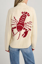Fashion Lobster Pattern Casual Long Sleeve Knit Cardigan