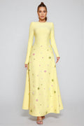 Konka Yellow Beaded Maxi Dress
