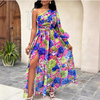 Dulce Boutique Women's Floral One Shoulder Maxi Dress Collection
