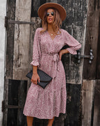 Sylvie Floral Shirred Midi Dress FINAL