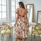 Viviana Effortless Midi Dress with a Floral Pattern Elevated Occasion Wear