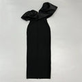 Lotus Leaf Sleeve Shoulder Bandage Dress Slim Fit Evening Dress