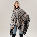 Bestselling Sidetied Plaid Split Cape Warm Crossborder Scarf