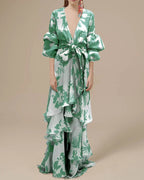 Eugenia Exclusive Printed Chiffon Party Dress Chic Silhouette Collection