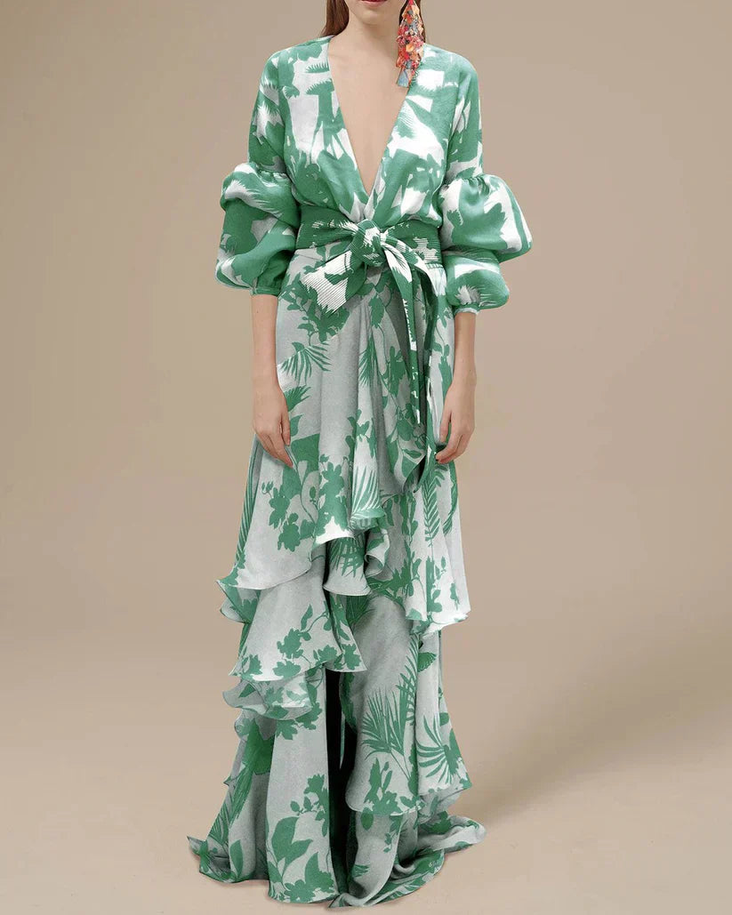 Eugenia Exclusive Printed Chiffon Party Dress Chic Silhouette Collection