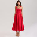 Carnes Midi Dress Red