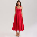 Carnes Midi Dress Red
