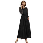 Casual Round Neck Stitching Mesh Dress