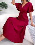 Cross VNeck Pleated Dress