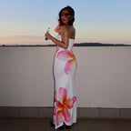 Lucia Floral Strapless Maxi Dress