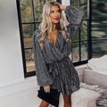The Good Life Sequin Tie Dress Black FINAL
