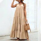 Good As Gold Tiered Tassel Midi Dress