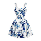 Nicolasa Premium Women's Floral Print Dress with Fitted Design and Swing Skirt Everyday Luxe Edit