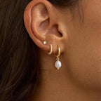 3-Piece Gold Tone Baroque Pearl Earring Set