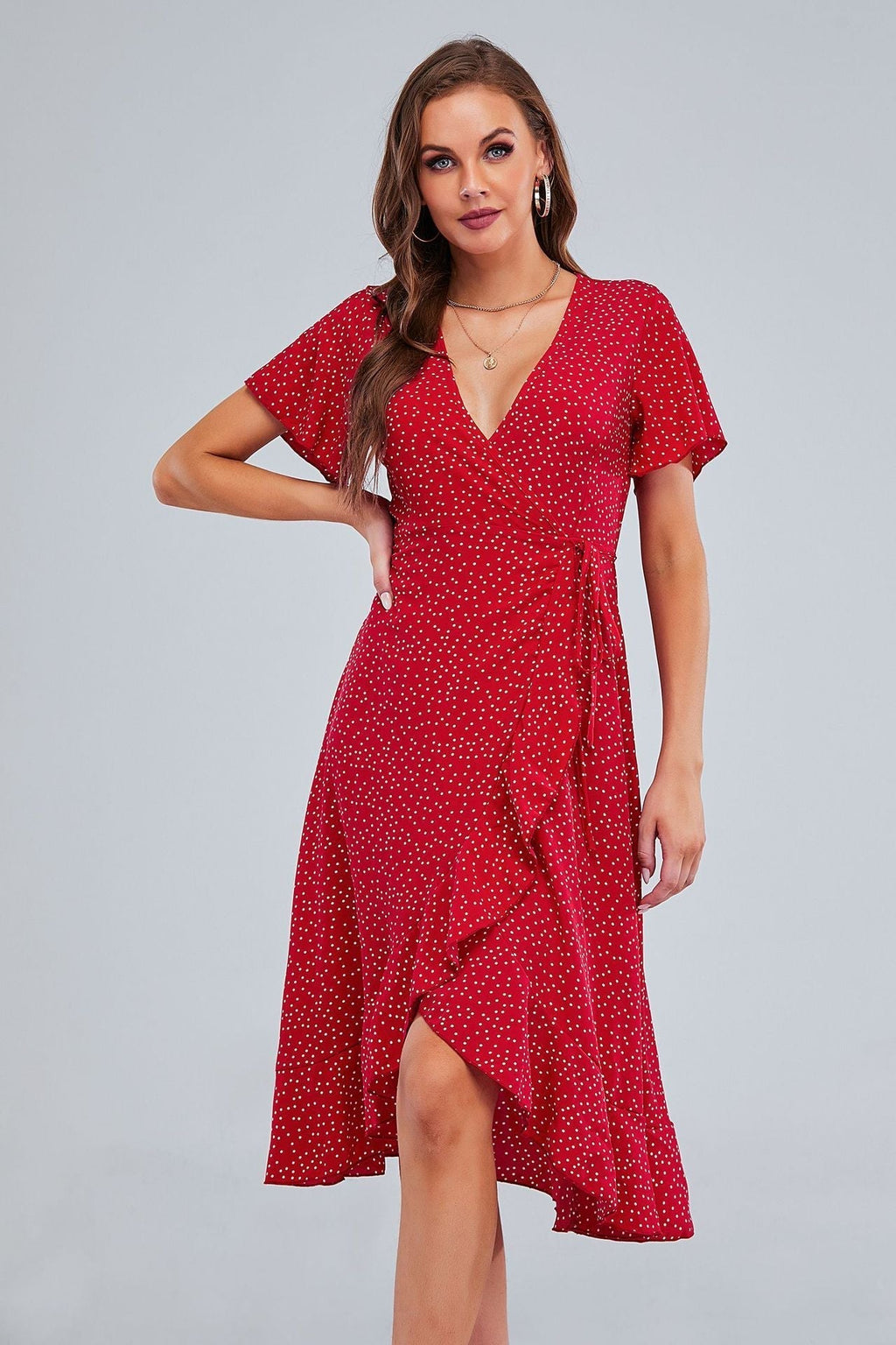 Rejoice Metallic Detailed Wrap Maxi Dress Magenta FINAL
