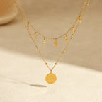 Vintage Double Strand Cross Pendant Necklace