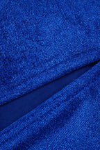Liornd Blue Split Backless Maxi Dress