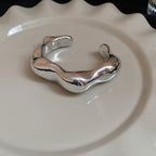 Asymmetrical Twisted Open Cuff Bracelet