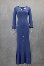 Fall Long Slim Fit Slimming Knitted Long Sleeved Dress