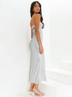 Shimmerina Midi Dress Silver