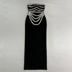 Niche Design Heavy Industry Beads Tube Top Bandage Dress Party Dinner Dress