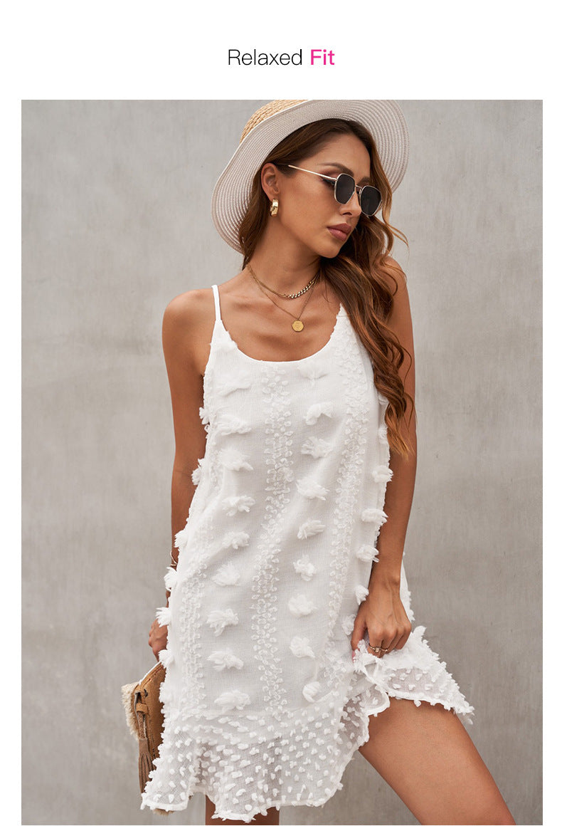 Prairie Winds Textured Tie Dress Natural