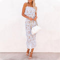Kristy Floral Smocked Ruffle Midi Dress Dijon