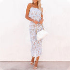 Kristy Floral Smocked Ruffle Midi Dress Dijon